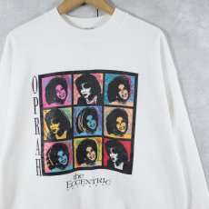 画像1: 90's Oprah Winfrey USA製 "THE ECCENTRIC CHICAGO" テレビ司会者プリントスウェット L (1)