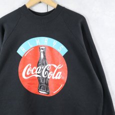 画像1: 90's Coca-Cola USA製 "ALWAY'S" 飲料メーカー ロゴプリントスウェット BLACK XL (1)
