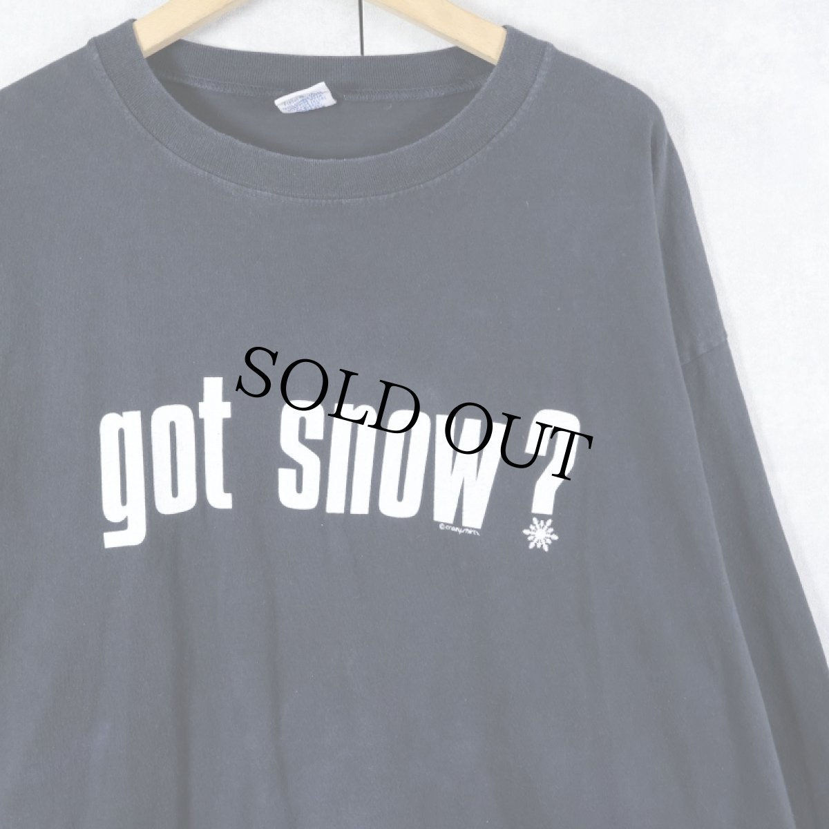 画像1: 90's Crazy Shirts USA製 "got snow?" パロディプリントロンT BLACK L (1)