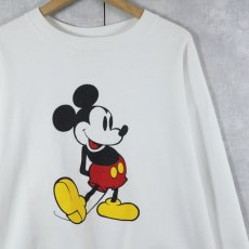 画像1: 80's Disney MICKEY MOUSE USA製 キャラクタープリントスウェット XL (1)