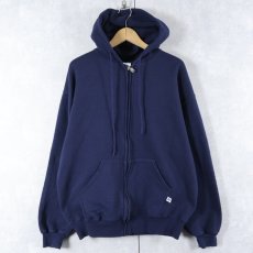 画像1: 90's〜 RUSSELL ATHLETIC スウェットジップパーカー NAVY L (1)