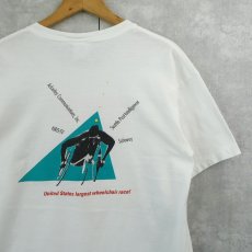 画像2: 90's NIKE USA製 "Wheels And Heels" マラソンプリントTシャツ L (2)
