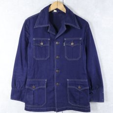 画像1: 70's Levi's モールスキン サファリジャケット NAVY SIZE36 (1)