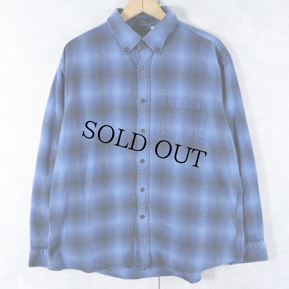 画像1: PENDLETON "MASON" オンブレーチェック柄 コットンボタンダウンシャツ XL (1)