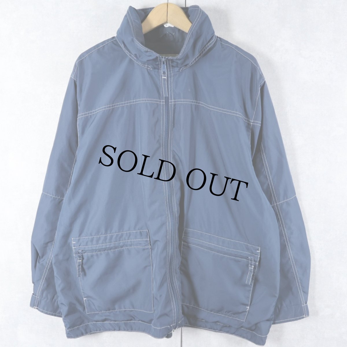 画像1: Eddie Bauer ナイロンジップジャケット NAVY XL (1)