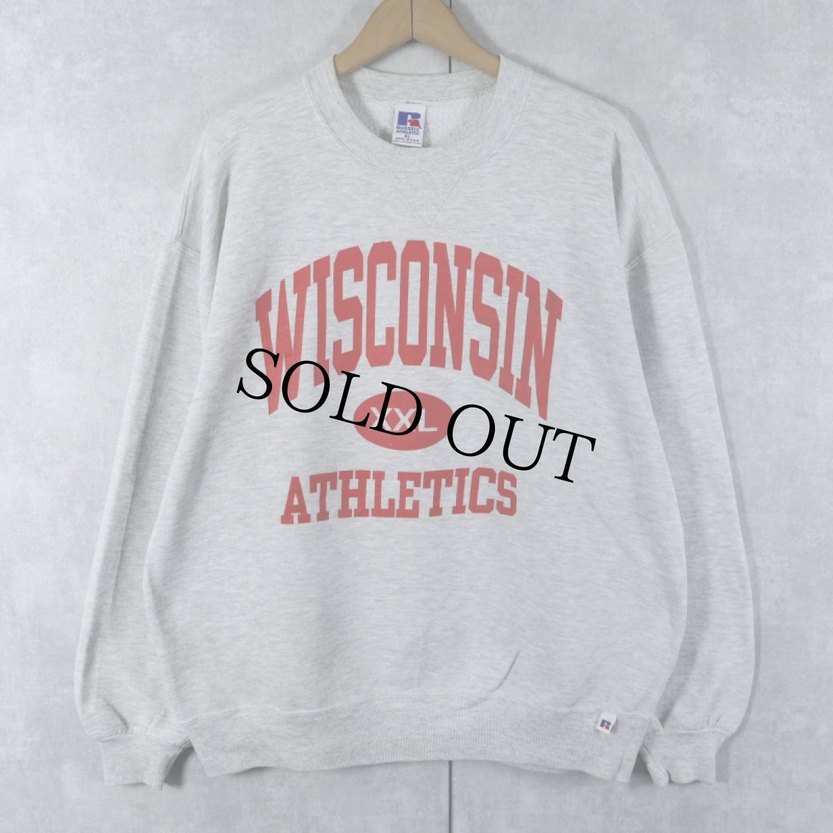 画像1: 90's RUSSELL ATHLETIC USA製 "WISCONSIN" プリントスウェット XL (1)