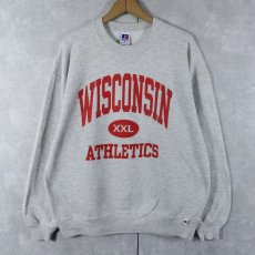 画像1: 90's RUSSELL ATHLETIC USA製 "WISCONSIN" プリントスウェット XL (1)