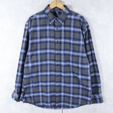 画像1: PENDLETON "MASON" オンブレーチェック柄 コットンボタンダウンシャツ L (1)