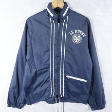 画像1: 60〜70's Champion C中ランタグ "LE MOYNE" ナイロンジップジャケット NAVY S (1)