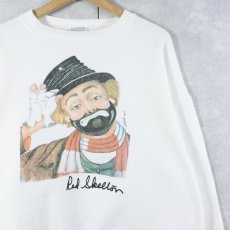 画像1: 90's Red Skelton USA製 俳優プリントスウェット XL (1)
