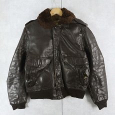画像1: Schott "G-1 TYPE" レザーフライトジャケット BROWN SIZE40 (1)