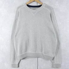画像1: 80〜90's Eddie Bauer 前V コットンニットセーター L (1)
