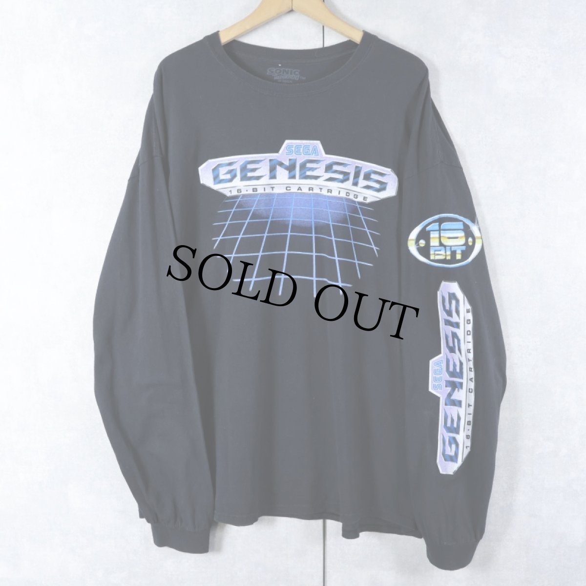 画像1: SONIC "THE HEDGEHOG" ビデオゲームプリントロンT BLACK XL (1)