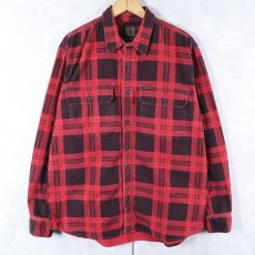 画像1: FILSON チェック柄 ヘビーネルシャツ L (1)
