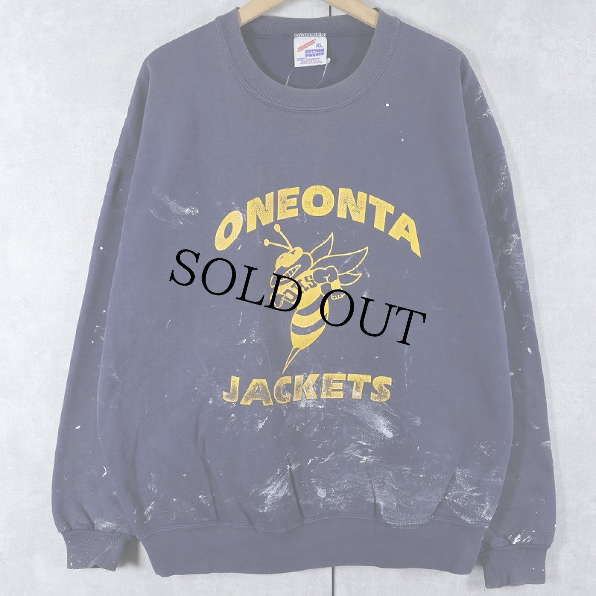画像1: 90's USA製 "ONEONTA JACKETS" プリントスウェットフーディー NAVY XL (1)