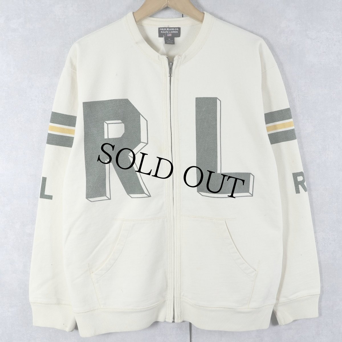 画像1: POLO JEANS CO. Ralph Lauren "RL" スウェットジップカーディガン M (1)