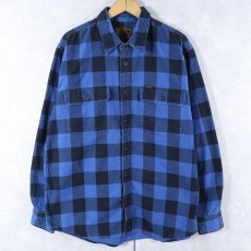 画像1: FILSON バッファローチェック柄 ヘビーネルシャツ L (1)