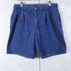 画像1: 90's The J. Peterman Company 2タック デニムショーツ W34 (1)