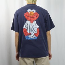 画像4: 90's SESAME STREET "ELMO" キャラクタープリントTシャツ NAVY (4)
