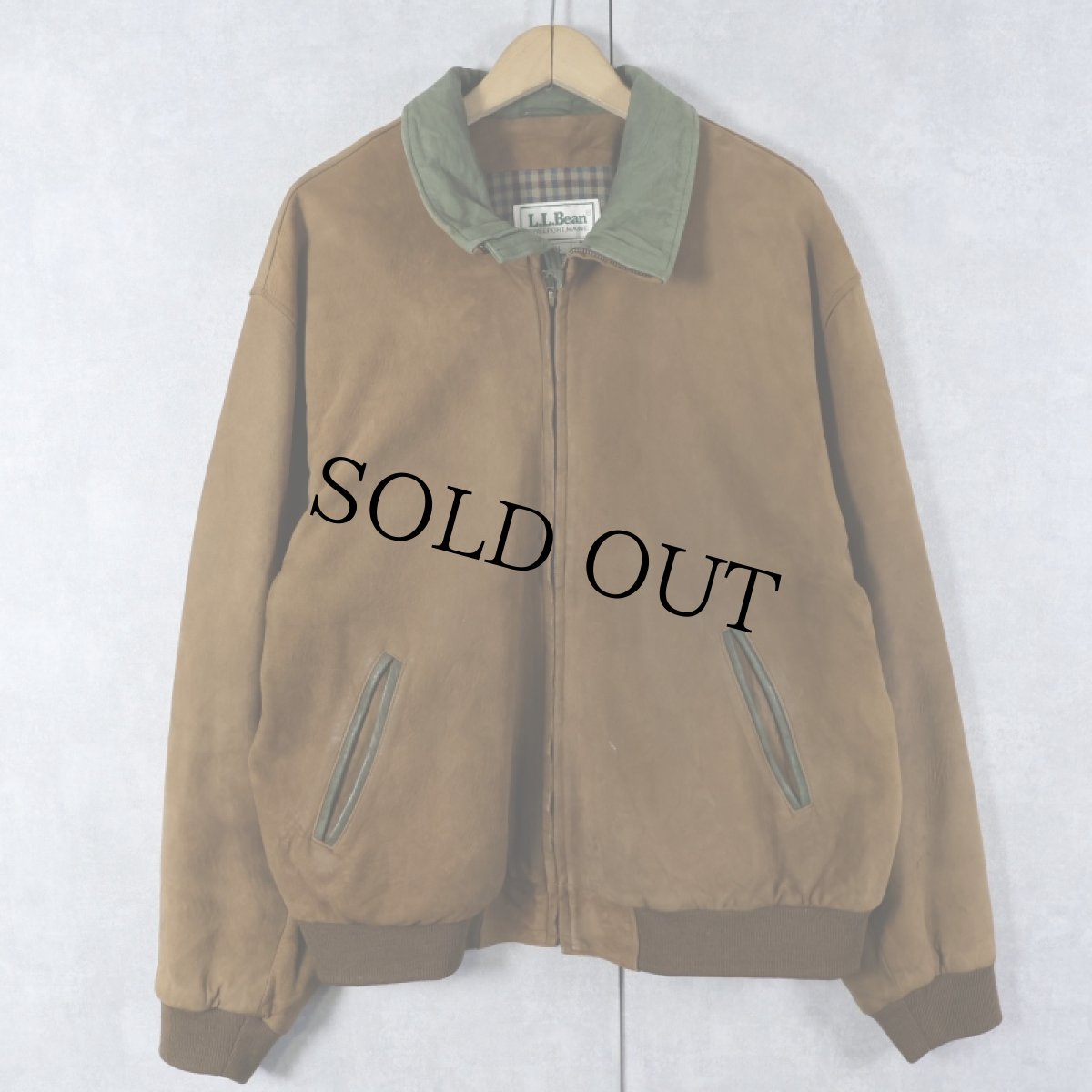 画像1: ⁡80's L.L.Bean USA製 ヌバックレザージャケット L (1)