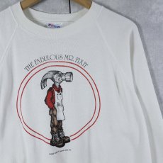 画像1: 80〜90's USA製 "The Fabulous Mr. Fixit" プリントラグランスウェット XL (1)