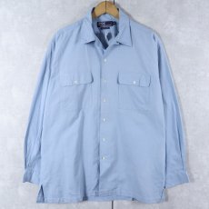 画像1: 90's POLO Ralph Lauren コットンオープンカラーシャツ M (1)