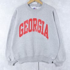 画像1: 90's RUSSELL ATHLETIC USA製 前V "GEORGIA" プリントスウェット L (1)