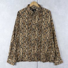 画像1: ROAD パイソン柄 ポリシャツ (1)