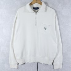 画像1: POLO Ralph Lauren 刺繍入り ハーフジップスウェット L  (1)