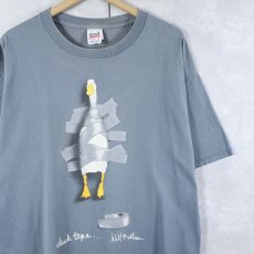 画像1: 90's Will Bullas "Duck Tape" アートプリントTシャツ GRAY XL (1)