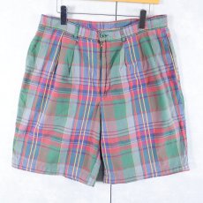 画像1: 90's GAP マドラスチェック柄 コットンショーツ W34 (1)