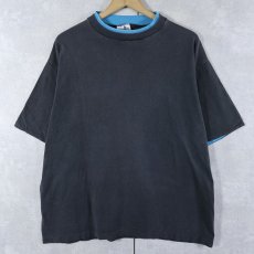 画像1: 90's USA製 レイヤードデザイン 無地Tシャツ BLACK  (1)