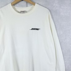 画像1: 90's BOSE USA製 音響機器メーカー ロゴ刺繍ロンT XL (1)