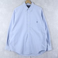 画像1: POLO Ralph Lauren "BIG SHIRT" ロゴ刺繍 コットンボタンダウンシャツ M (1)