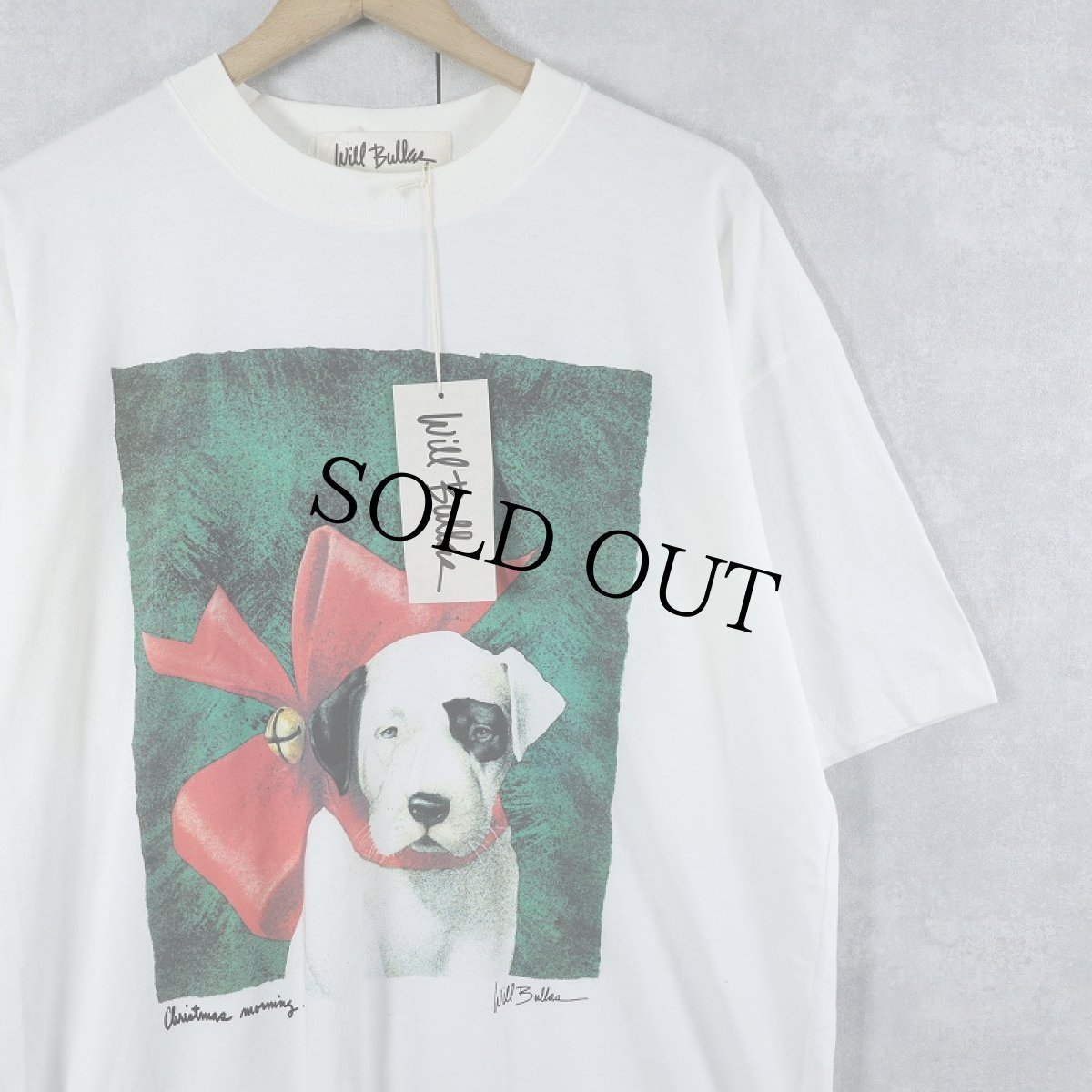 画像1: 2000's Will Bullas "Christmas morning" アートプリントTシャツ タグ付き未使用 L (1)