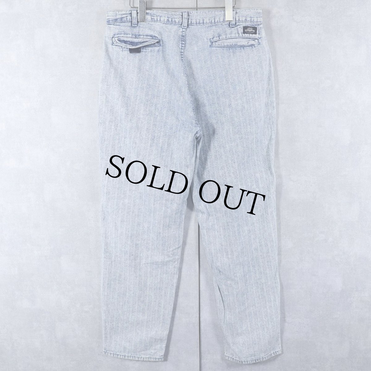 画像2: 90's Levi's 828 SILVERTAB USA製 ストライプ柄織 ケミカルウォッシュ 2タックデニムパンツ W36 (2)