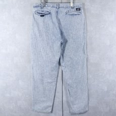 画像2: 90's Levi's 828 SILVERTAB USA製 ストライプ柄織 ケミカルウォッシュ 2タックデニムパンツ W36 (2)