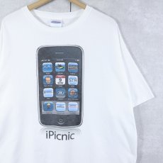 画像1: "iPicnic" パロディプリントTシャツ XL (1)