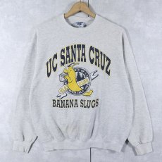 画像1: 90's UC SANTA CRUZ USA製 "BANANA SLUGS" プリントスウェット M (1)