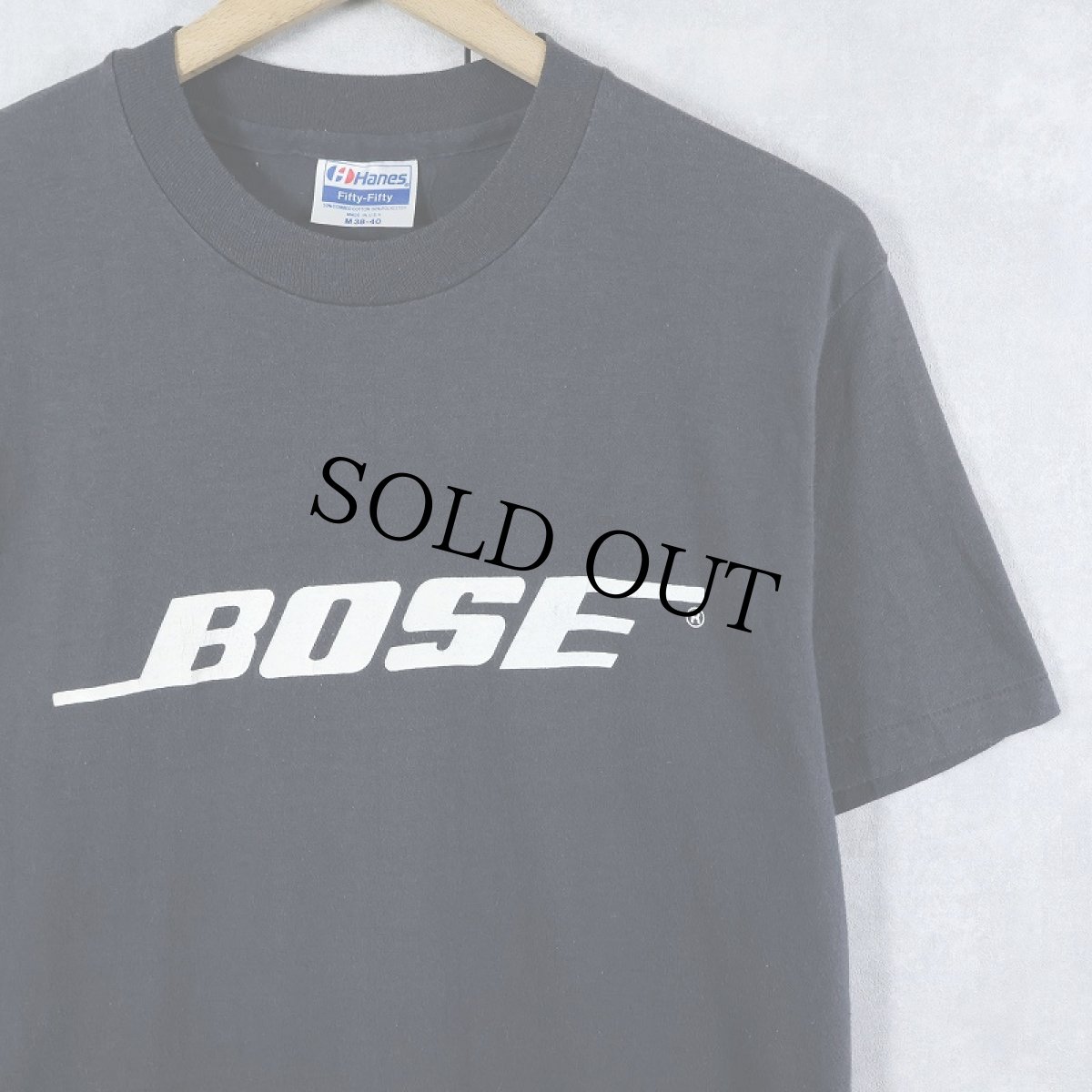 画像1: 80's BOSE USA製 音響機器メーカー ロゴプリントTシャツ BLACK M (1)