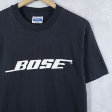 画像1: 80's BOSE USA製 音響機器メーカー ロゴプリントTシャツ BLACK M (1)