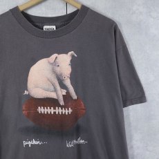 画像1: 90's Will Bullas "pigskin" アートプリントTシャツ XL (1)
