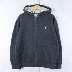 画像1: POLO Ralph Lauren REVERSE WEAVE TYPE ロゴ刺繍 スウェットジップパーカー L (1)