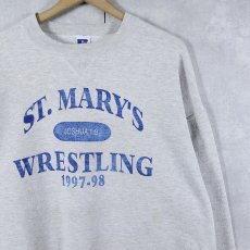画像1: 90's〜 RUSSELL ATHLETIC USA製 "ST. MARY'S WRESTLING" 前V プリントスウェット XL (1)