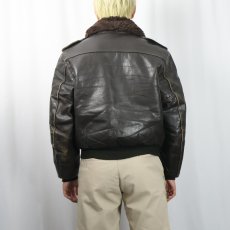 画像3: "G-1 TYPE" レザーフライトジャケット BROWN SIZE42 (3)