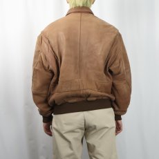 画像3: 80's BANANA REPUBLIC "A-2 TYPE" ラムレザージャケット SIZE38 (3)