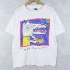 画像1: 90's Dave Faville USA製 "It's A Dog Eat Dog World" イラストプリントTシャツ L (1)