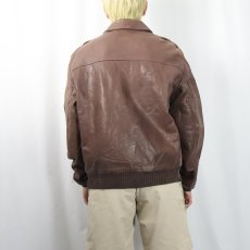 画像3: 80's AVIREX  USA製 "A-2 TYPE" レザーフライトジャケット SIZE42 (3)