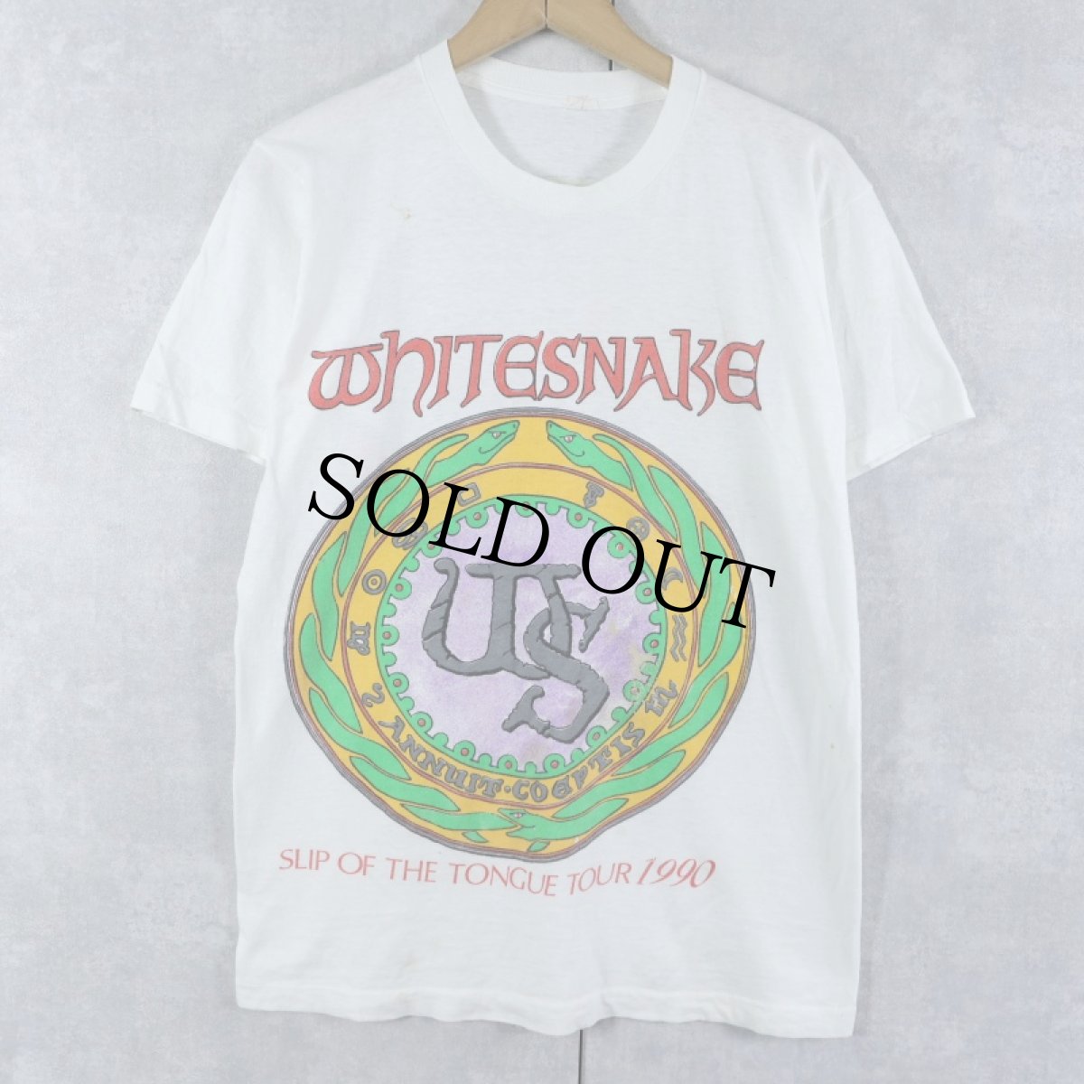 画像1: 90's WHITESNAKE USA製 ハードロック・バンド プリントTシャツ L (1)