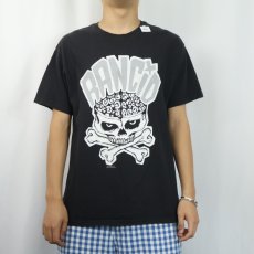 画像2: 2000's RANCID パンクロックバンド スカルプリントTシャツ L (2)